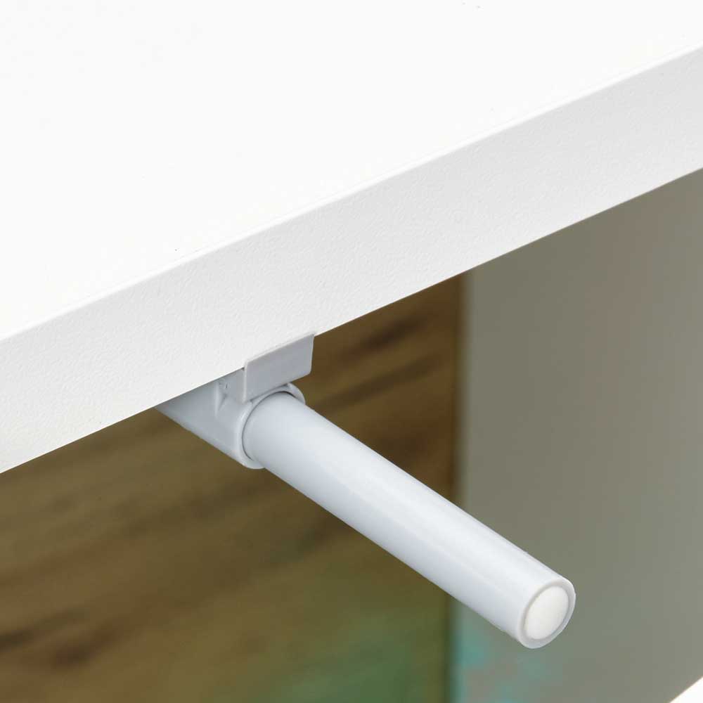 Sideboard Franvos im Skandi Design in Weiß und Wildeichefarben