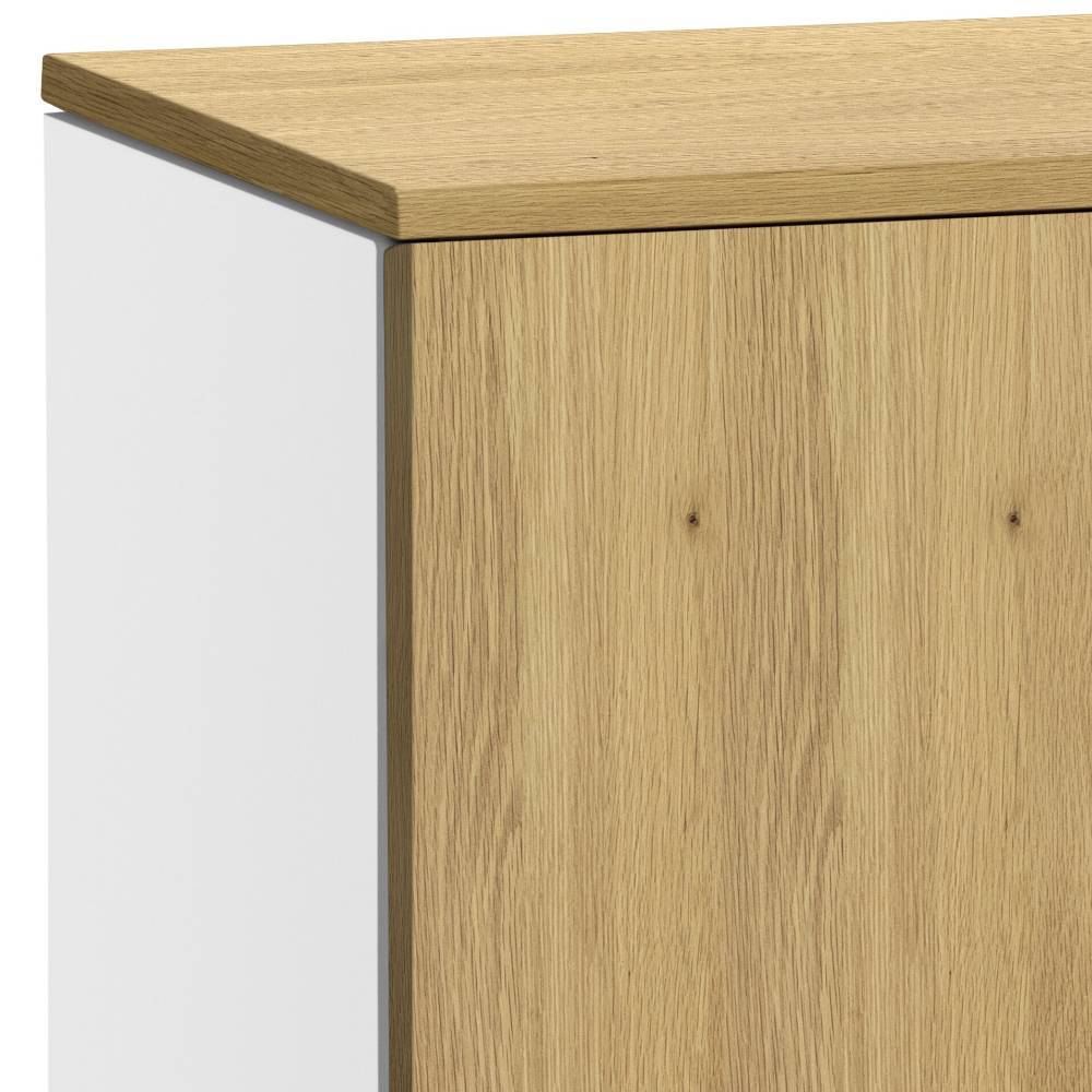 Schlafzimmer Kommode Borgio in Eiche hell & Weiß mit vier Schubladen