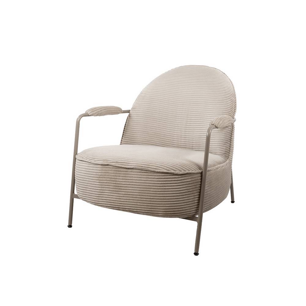 Retrostil Wohnzimmer Sessel Tobago aus Cord in Beige