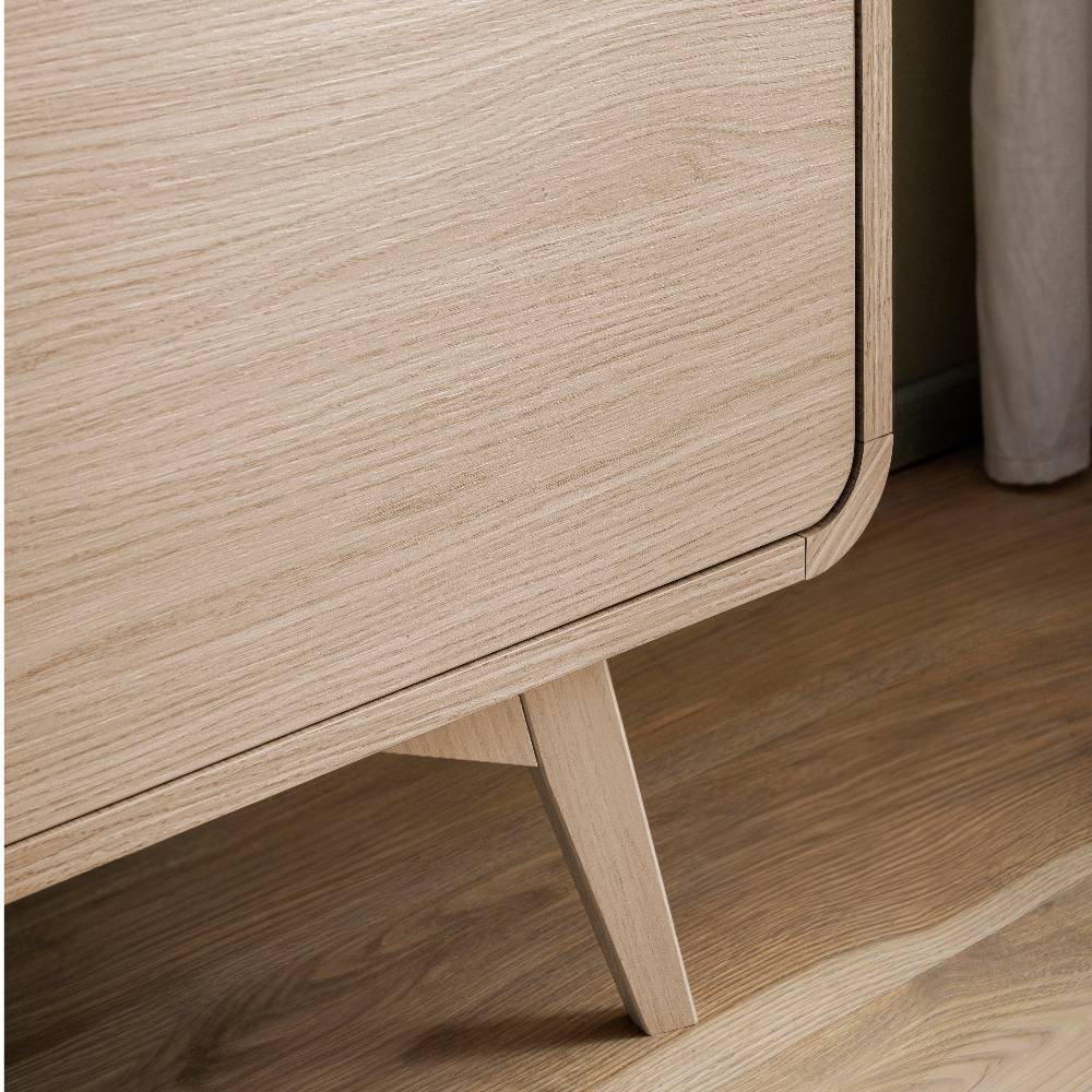 Wohnzimmerschrank Snake im Skandi Design mit Drehtüren