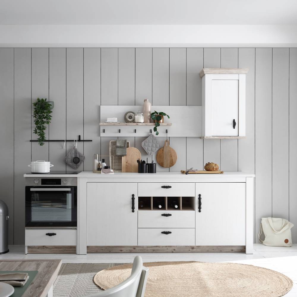 Küchenmöbel Flurencina im Landhausstil 264 cm breit (vierteilig)