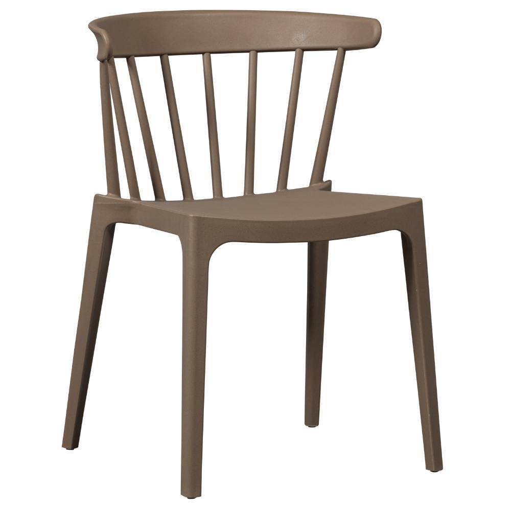 Stapelstuhl Eleenia in Cappuccino aus Kunststoff (2er Set)