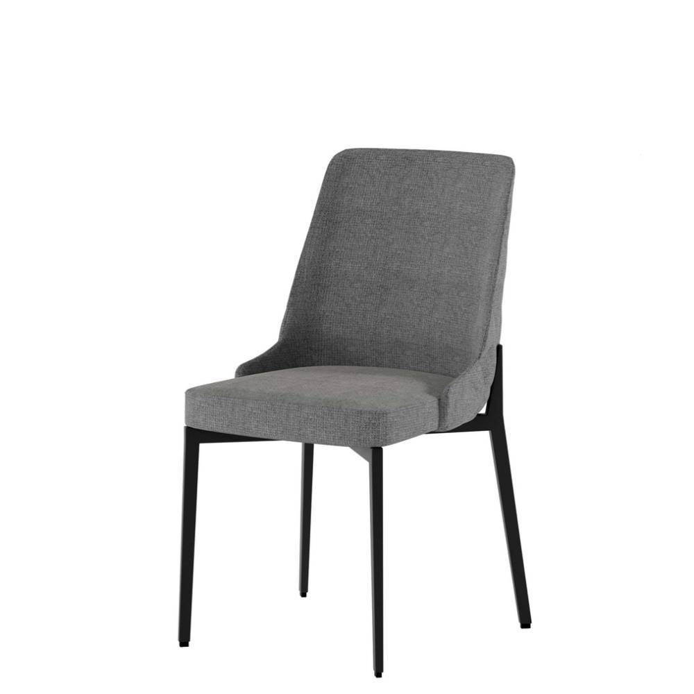 Esszimmerstuhl Blu in Dunkelgrau mit Gestell aus Metall (4er Set)