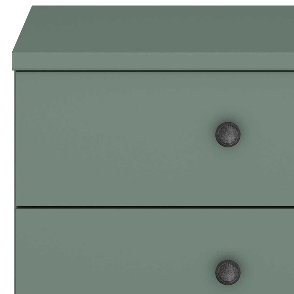 Doppel Bett 160 cm Forjan in Graugrün mit 48 cm Einstiegshöhe