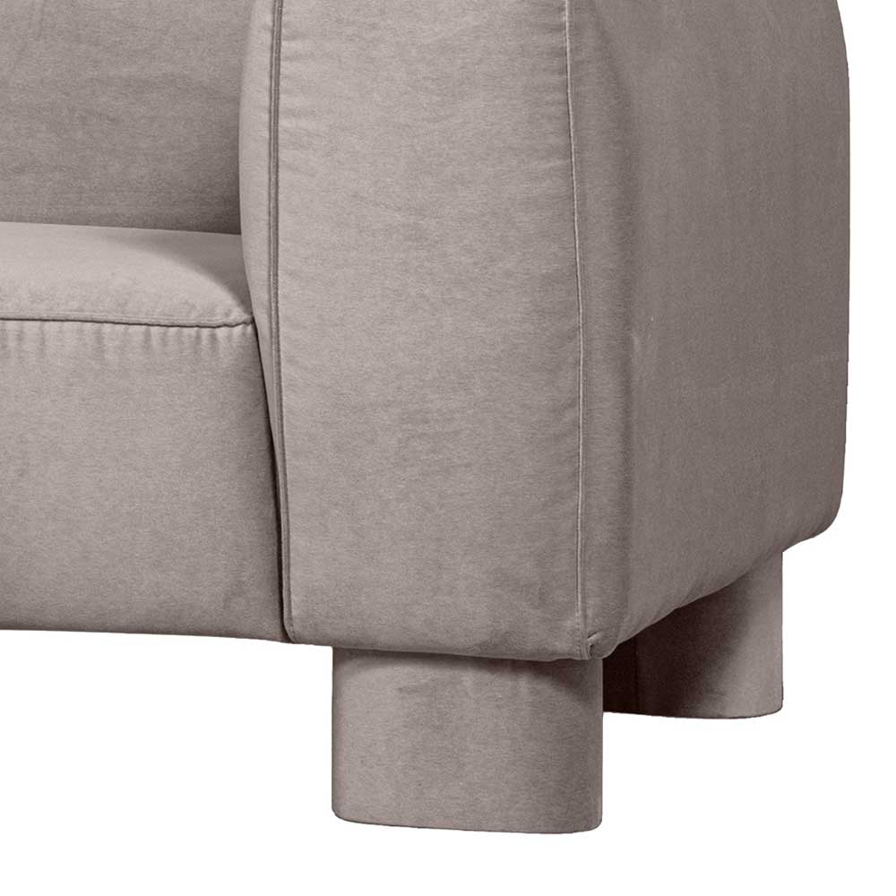 Moderne Wohnzimmer Couch Ribanna in Beige Samt 240 cm breit