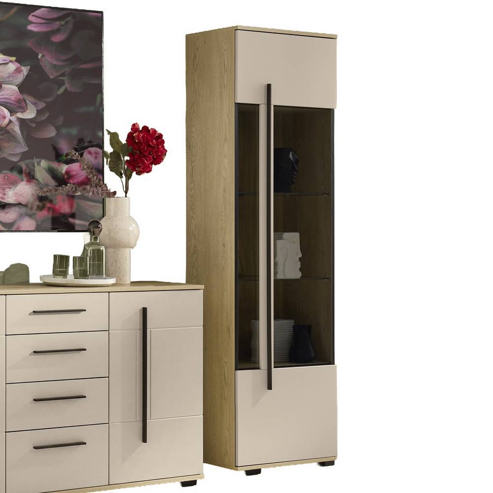 Wohnzimmerschrankwand Helina in modernem Design 200 cm hoch (dreiteilig)