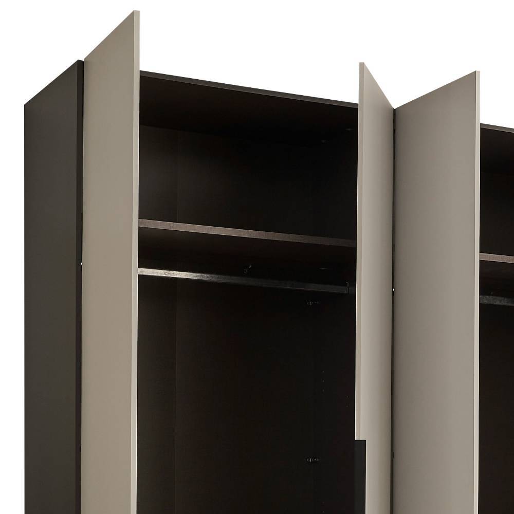 Schlafzimmerkleiderschrank Arionn mit Drehtüren in Lichtgrau