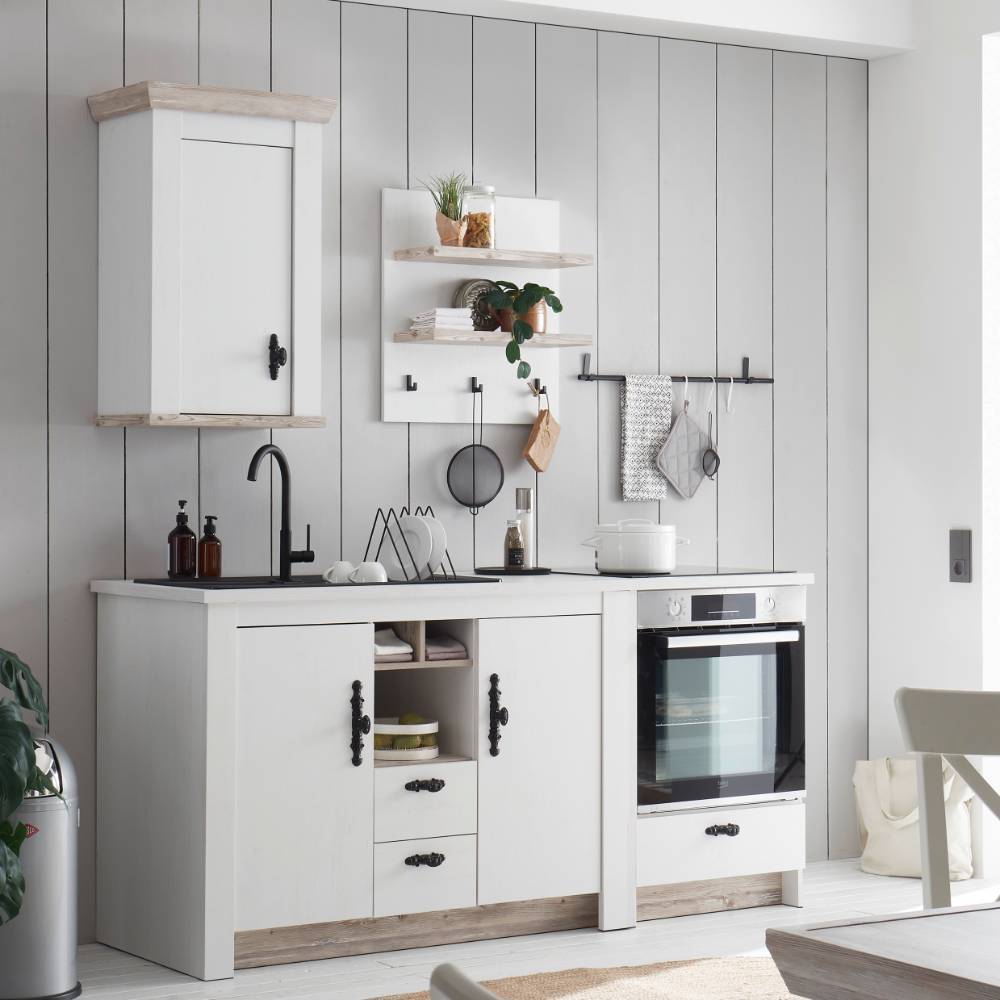 Einbauküchenzeile Flurencina im Landhausstil 191 cm breit (vierteilig)