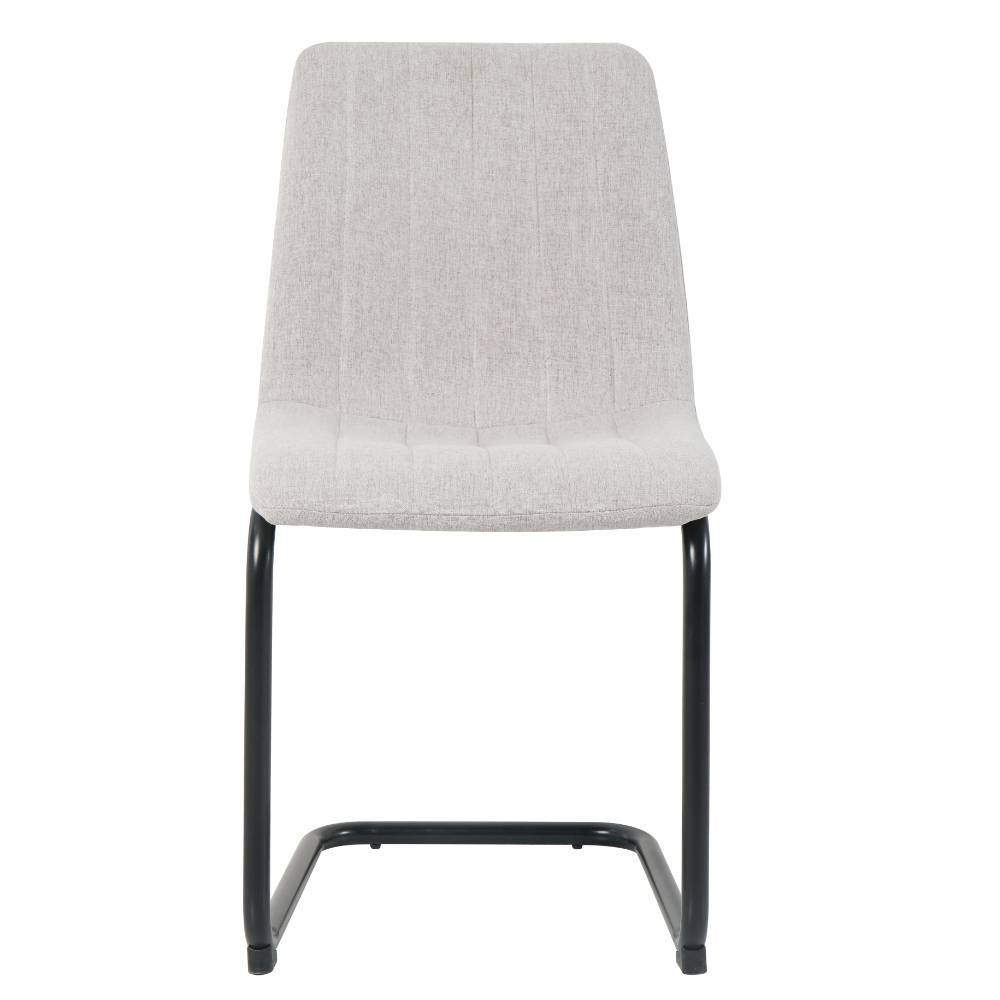 Freischwingerstuhl Syriana aus meliertem Webstoff in Beige (2er Set)