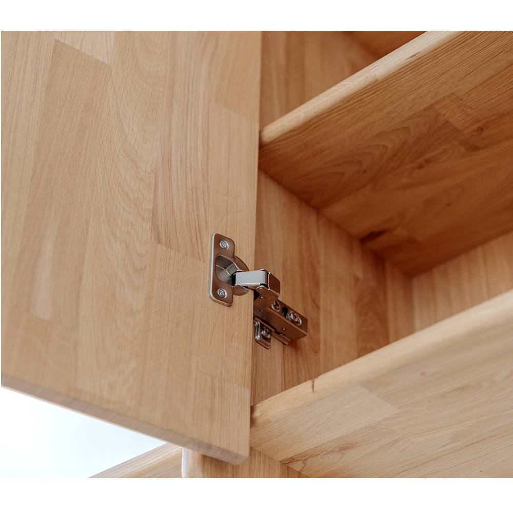 Skandi Design Massivholzregal Temuco aus Eiche Massivholz geölt