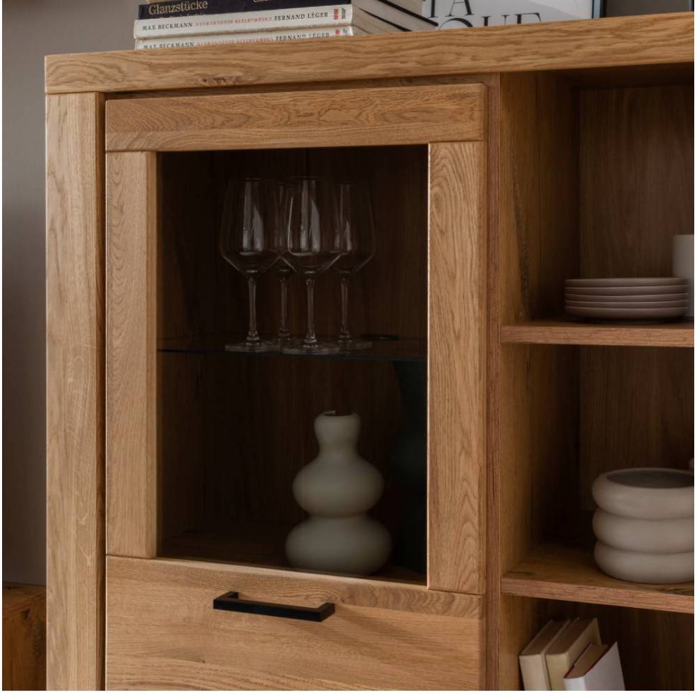Highboard Suzana im Industry und Loft Stil mit Glastür links