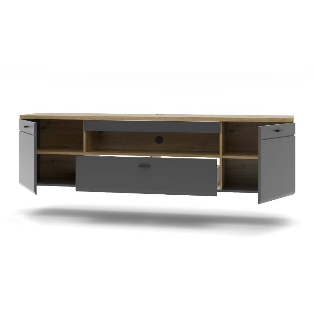 Wohnzimmer Anbauwand Yarisis in modernem Design für die Wandmontage (fünfteilig)