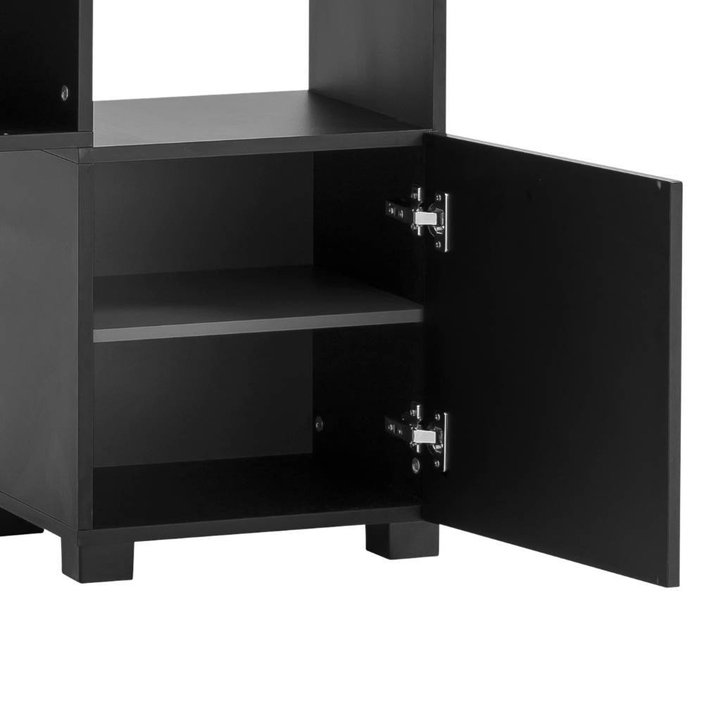 Regalschrank Ronn in Schwarz matt und Paneeloptik