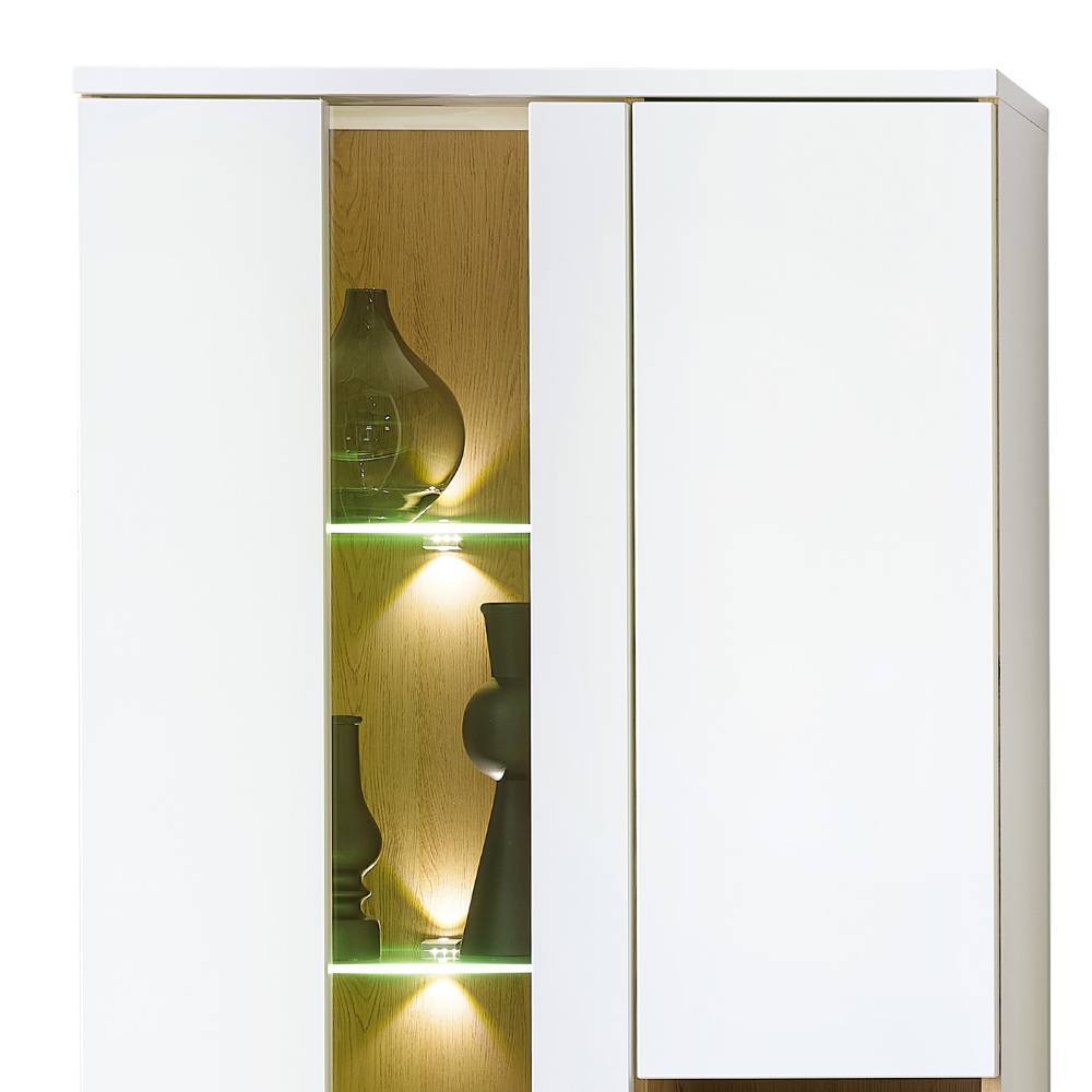 TV Wohnwand Mariocavo in modernem Design mit LED Beleuchtung (dreiteilig)