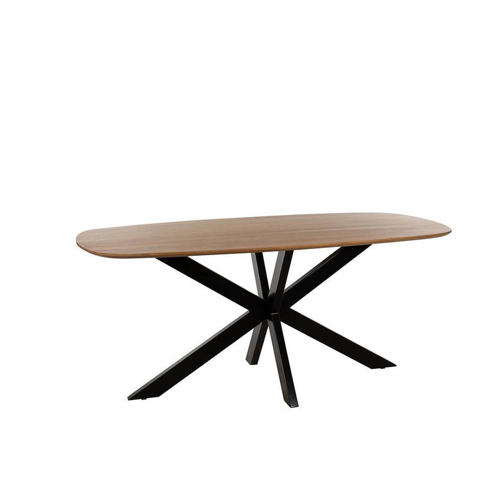 Esstisch Sebastiano mit Massivholzplatte und Spider Gestell