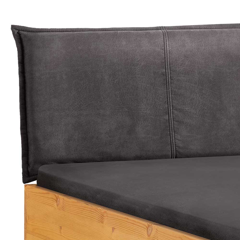Doppelbett Brendas Kiefer Laugenfarben im Industry und Loft Stil