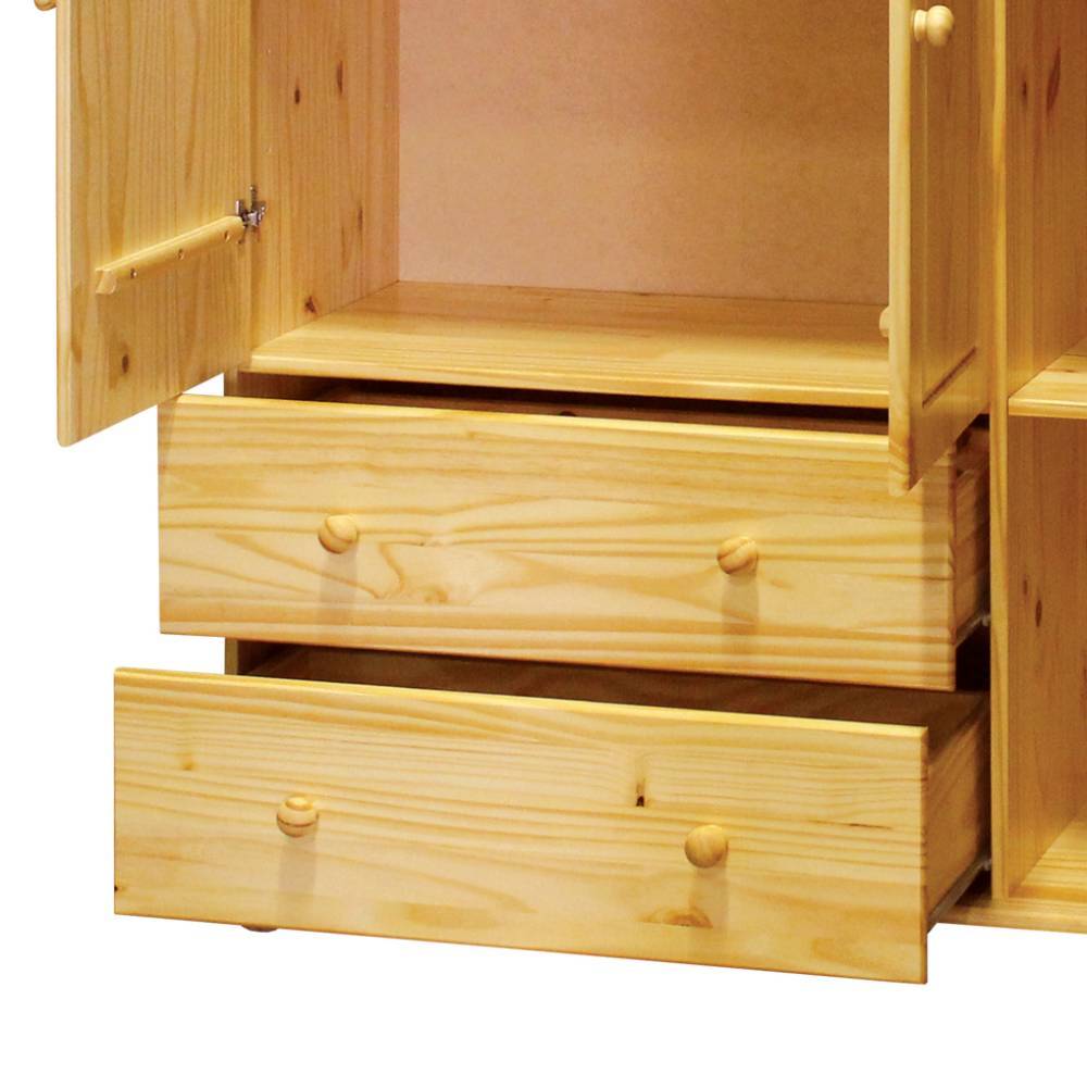Wäscheschrank Tine aus Kiefer Massivholz mit Drehtüren