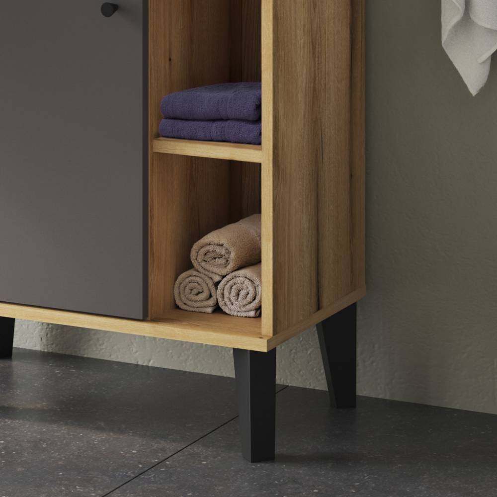 Badmöbel Set Pattinos 60 cm breit mit LED Beleuchtung (zweiteilig)