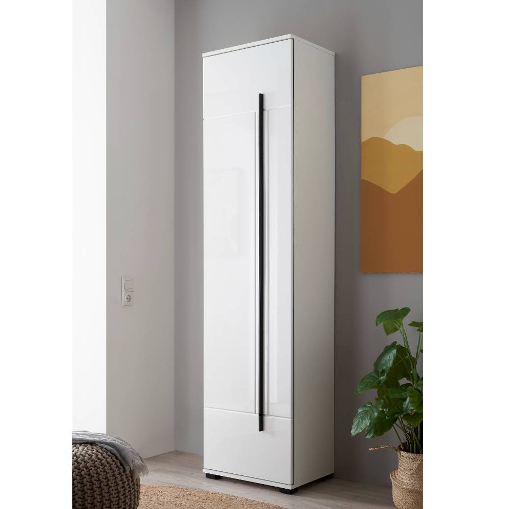 Dielenschrank Fricossa in Weiß Hochglanz