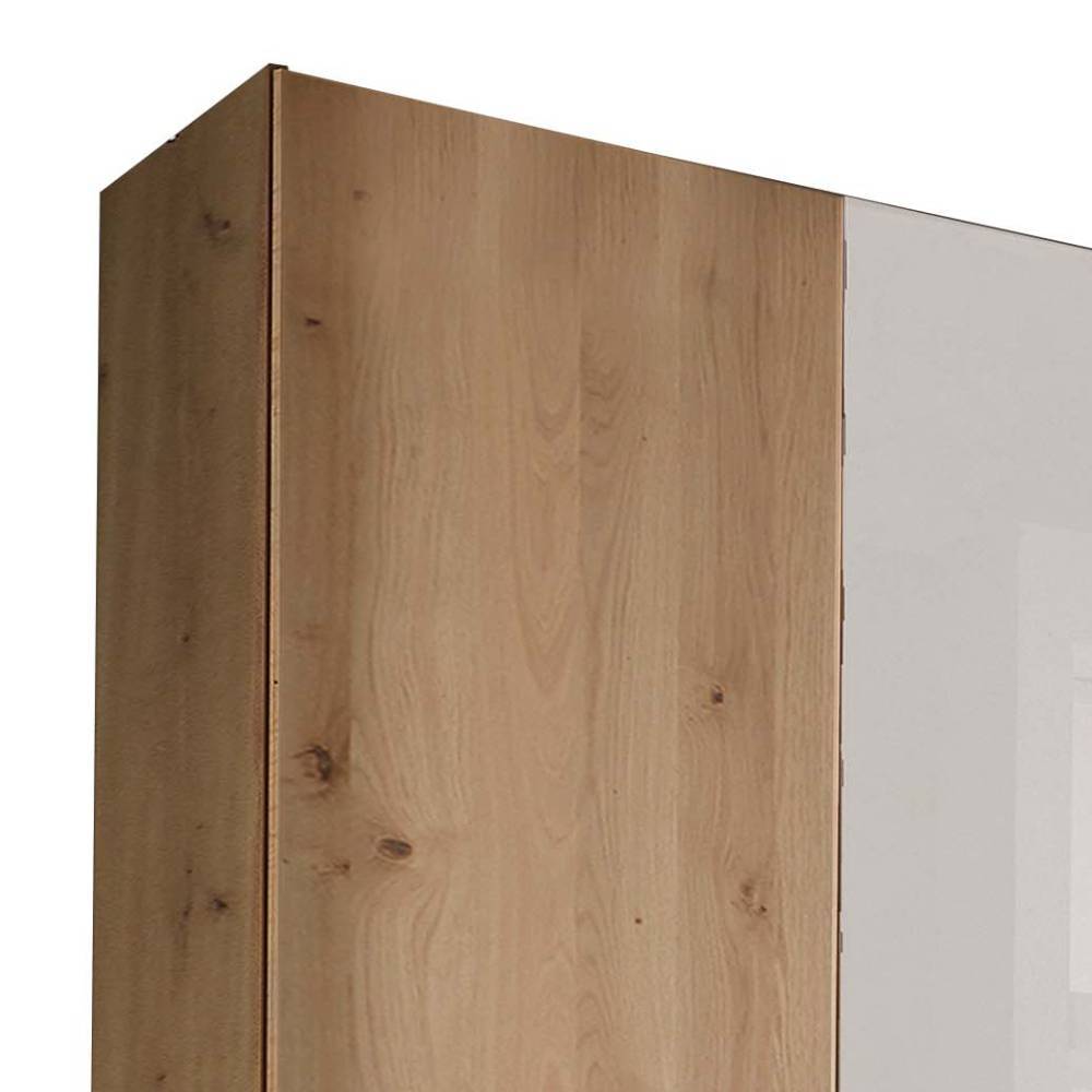 Schlafzimmerkleiderschrank Durac in Eiche Bianco und Weiß