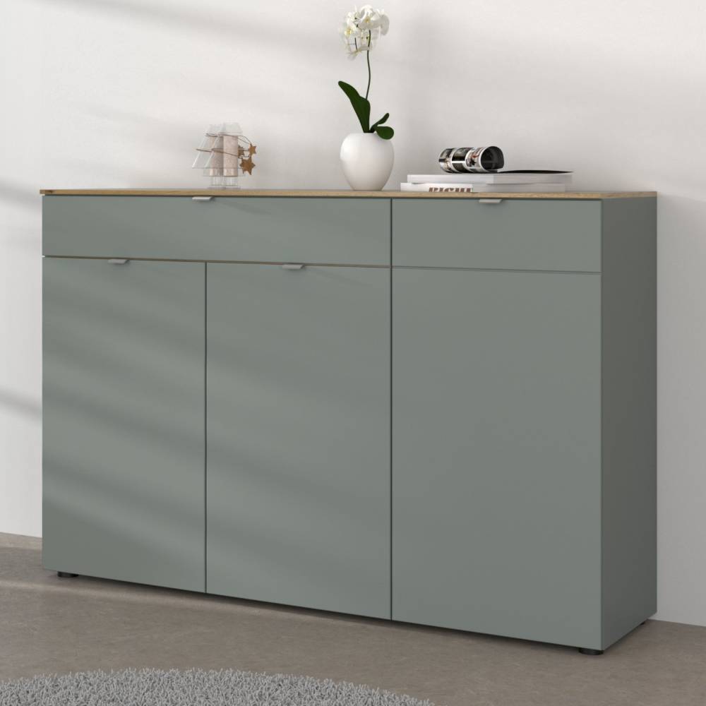 Sideboard modern Sua in Graugrün 150 cm breit