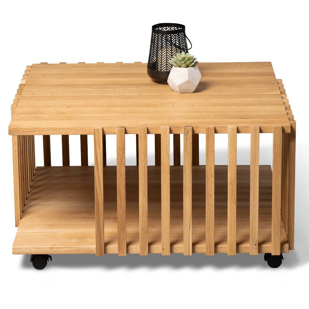 Couchtisch Rochus aus Wildeiche Massivholz in modernem Design