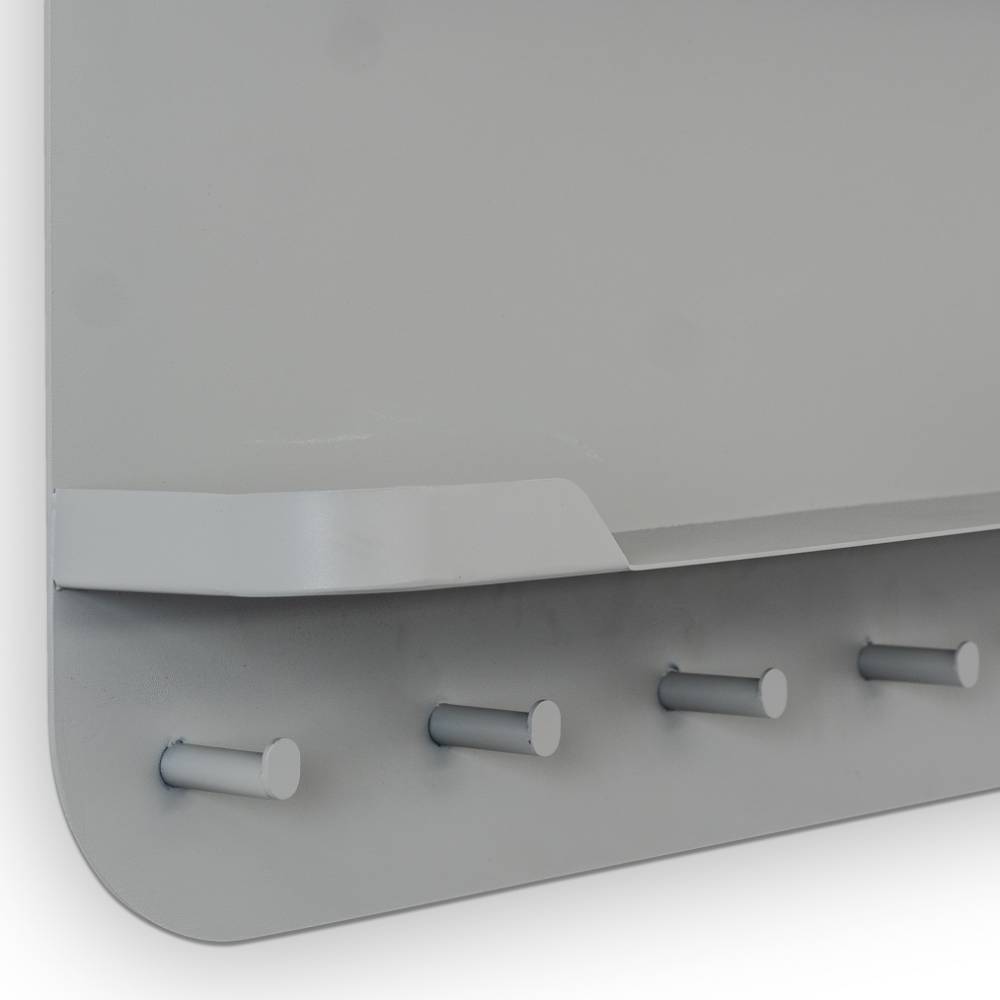Wandgarderobe Vanabesa in Grau mit Ablage aus Metall