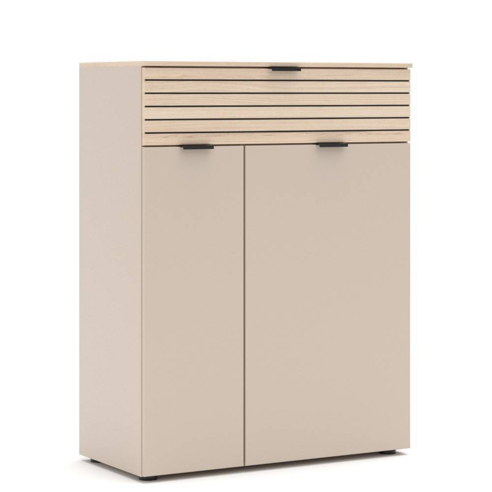 Garderobenkommode Jasefiana in modernem Design mit Drehtüren