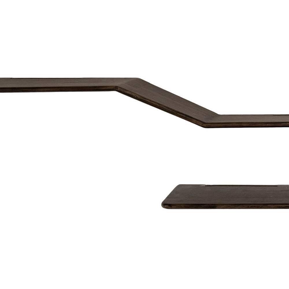Wandboards Figureras aus Teak Massivholz in Z Form (2er Set)