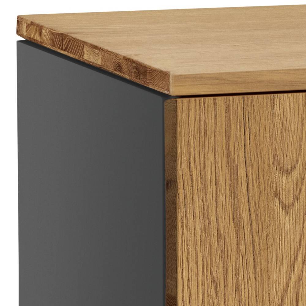 Beistellschrank Leidas in Wildeichefarben und Anthrazit