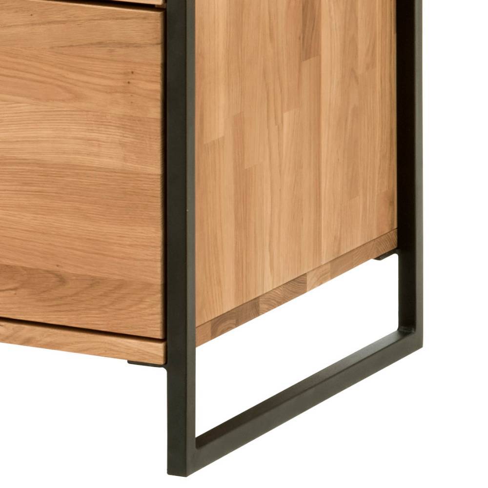 Lowboard Haidon aus Wildeiche Massivholz im Industry und Loft Stil