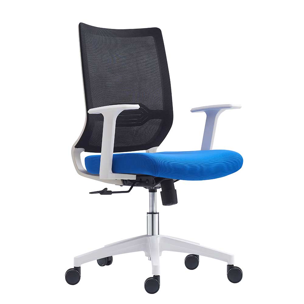 Bürodrehstuhl Hoxtona in Blau Schwarz und Weiß mit höhenverstellbarem Sitz