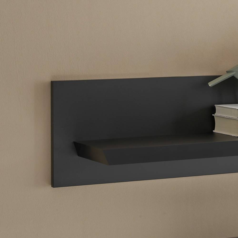 Wohnzimmerschrankwand Enjta in Schwarz matt im Landhausstil (dreiteilig)
