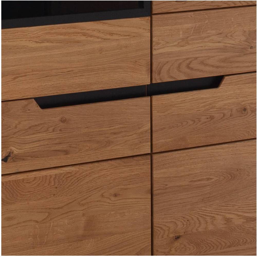 Wohnzimmer Highboard Sisam 130 cm hoch mit Glastür links