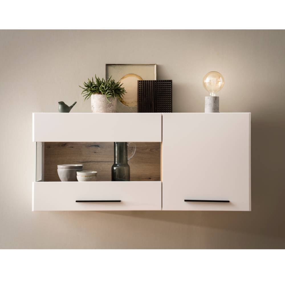 Wandvitrine Vrenessa in modernem Design mit Glastür