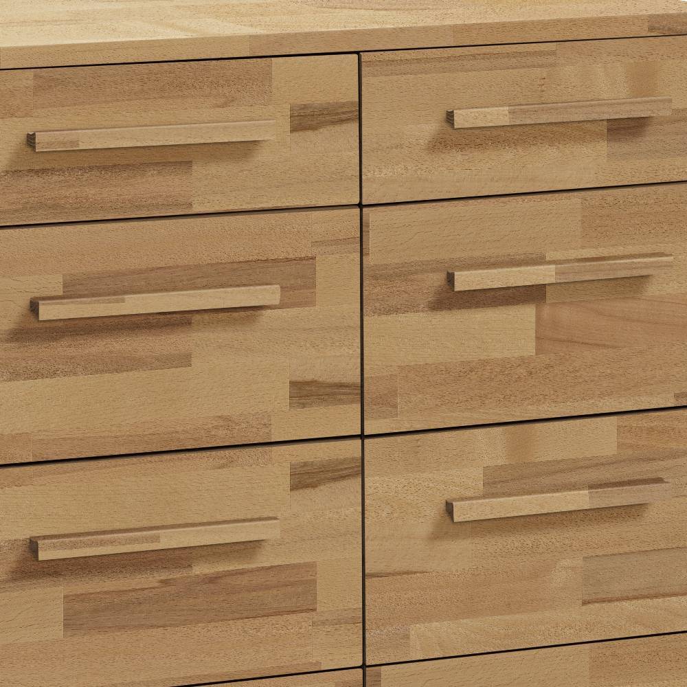Schubladen Sideboard Grasilla in Kernbuchefarben und Weiß
