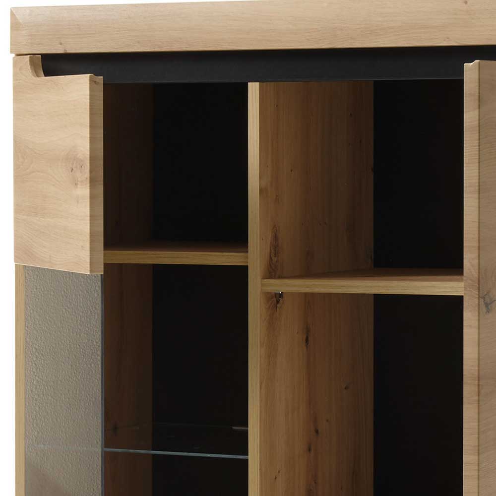 Wohnzimmermöbel Tomya im Skandi Design in Wildeichefarben (dreiteilig)
