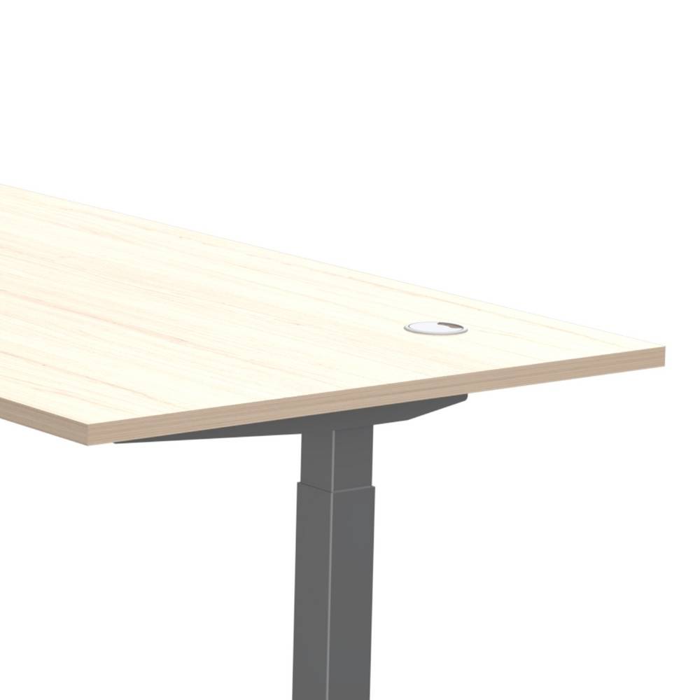Winkelschreibtisch Brasova höhenverstellbar mit Kabeldurchlass