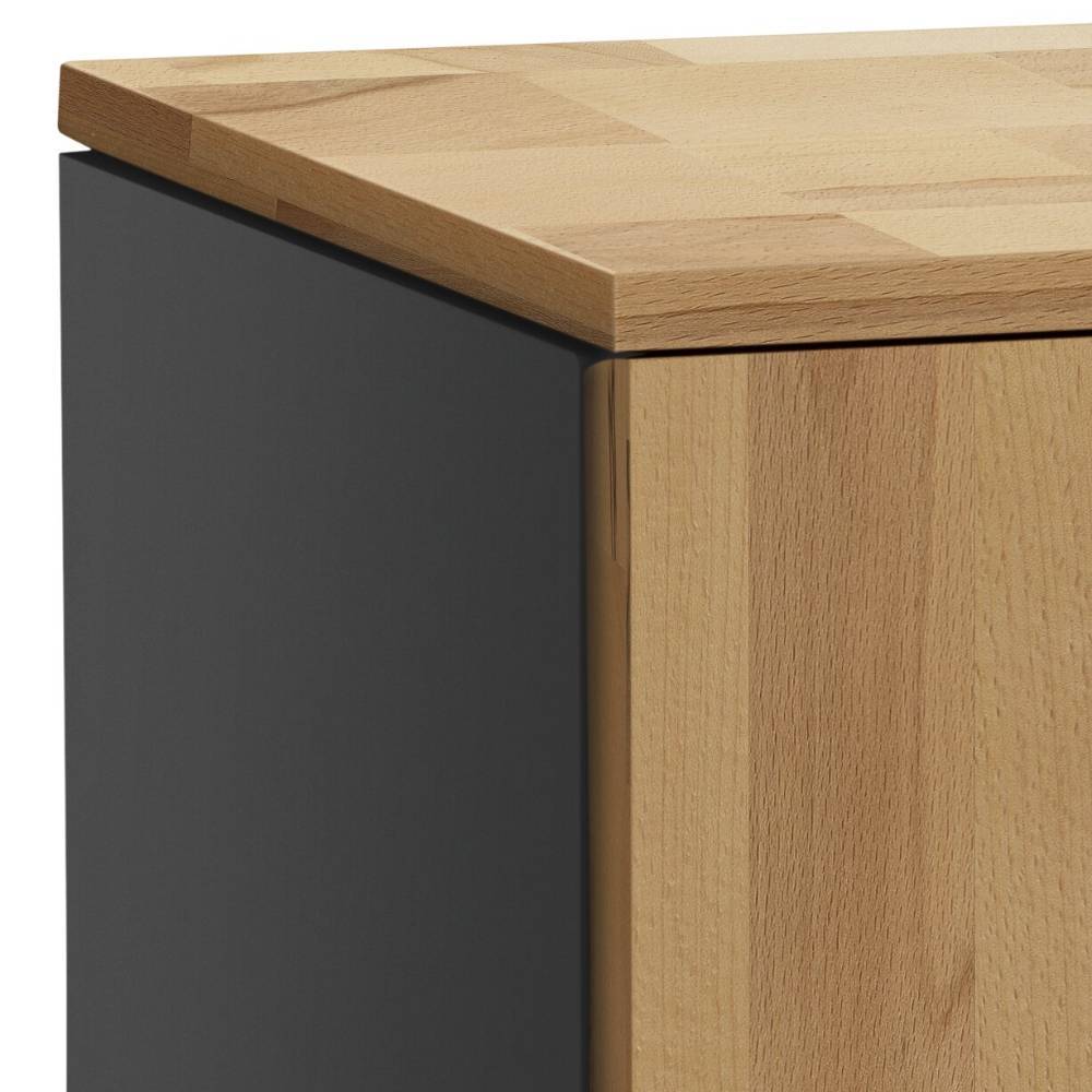 Schrank Flurina in Kernbuchefarben und Anthrazit
