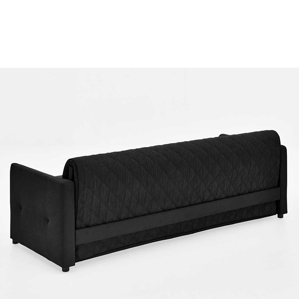 Ausklappbares Sofa Trelanda in Schwarz mit Taschenfederkern