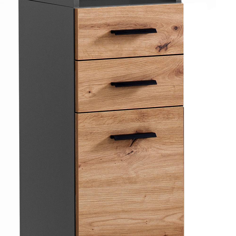 Badseitenschrank Mayora 181 cm hoch mit zwei offenen Fächern