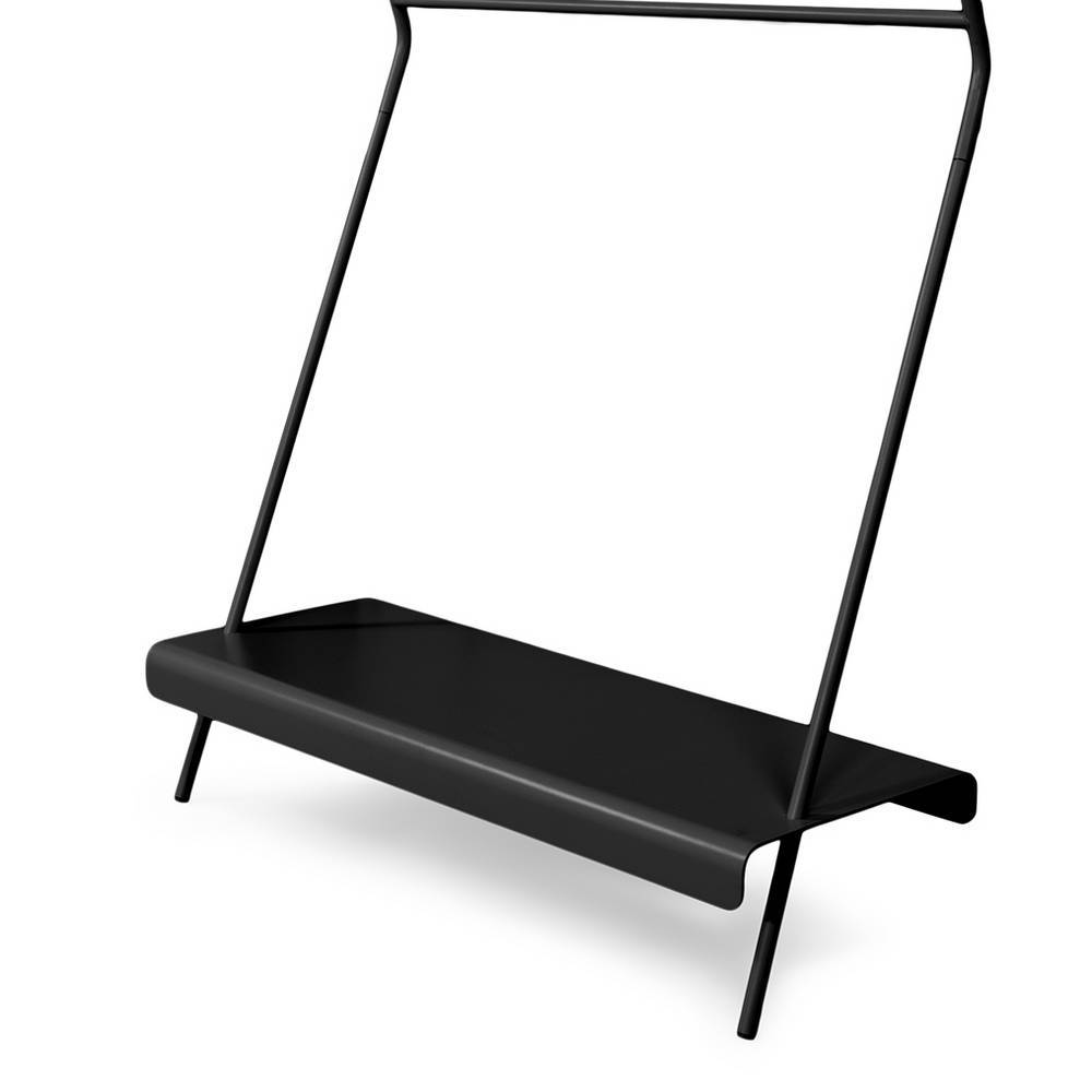 Metall Garderobenstaender Vinessia in Schwarz 166 cm hoch