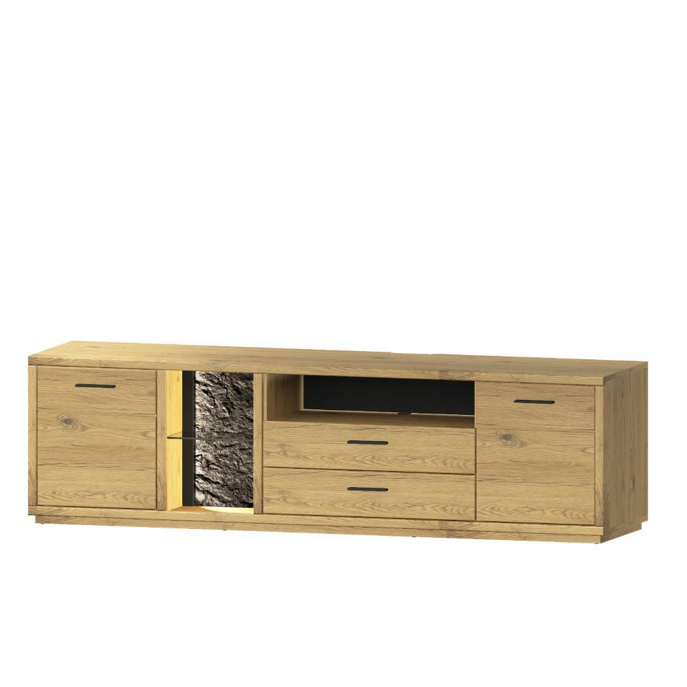 Anbauwand Ostoro in Wildeiche Bianco 51 cm tief (dreiteilig)