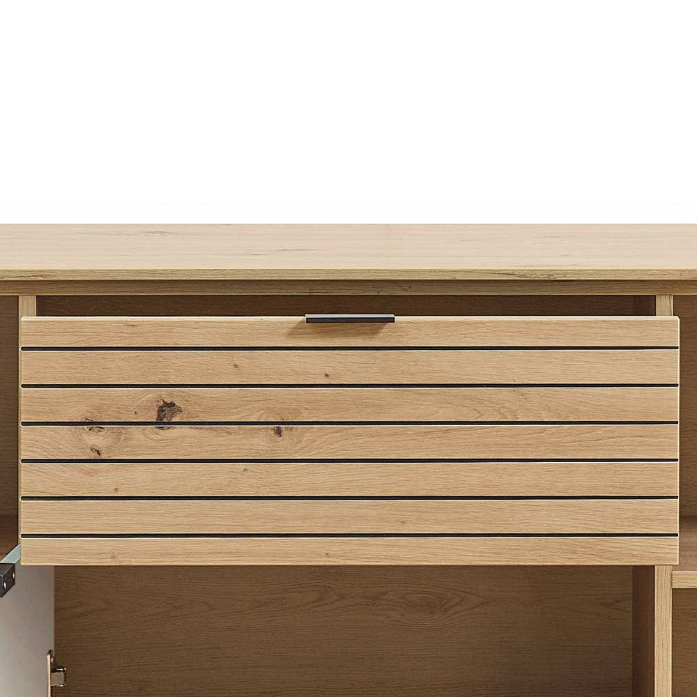 Sideboard Ilitalcon in Graugrün und Wildeichefarben