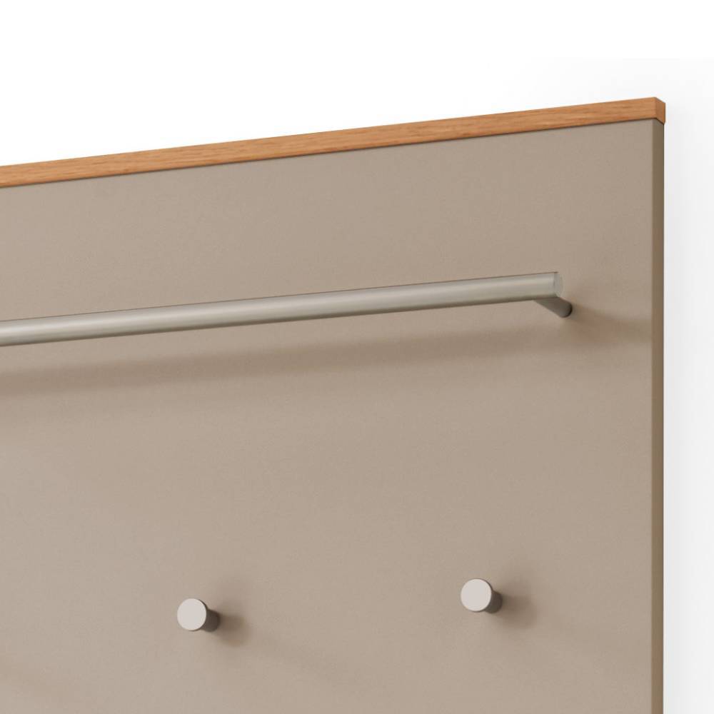 Wandgarderobe Frasyn mit 5 Kleiderhaken in Taupe