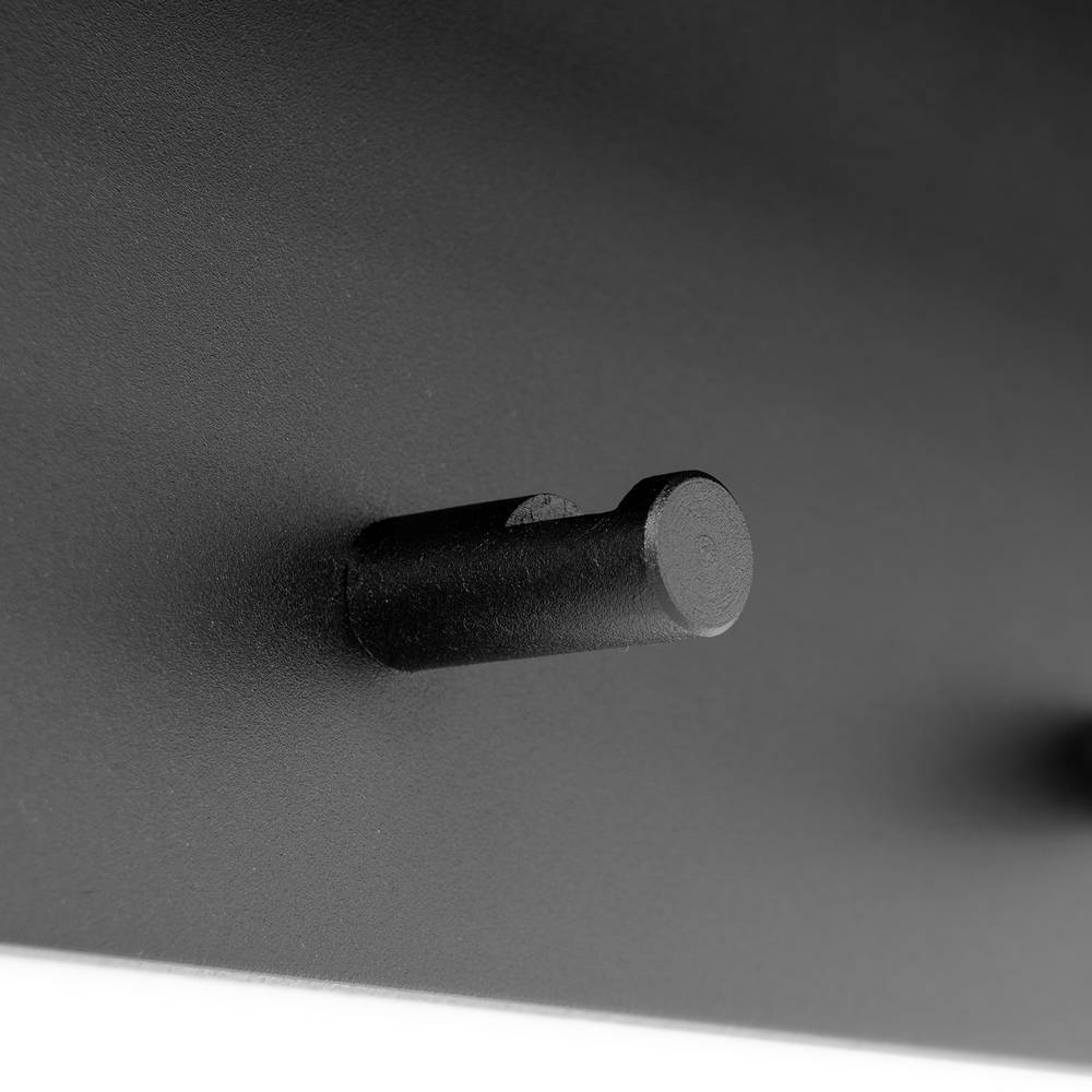 Metall Wandgarderobe Anela in Schwarz pulverbeschichtet