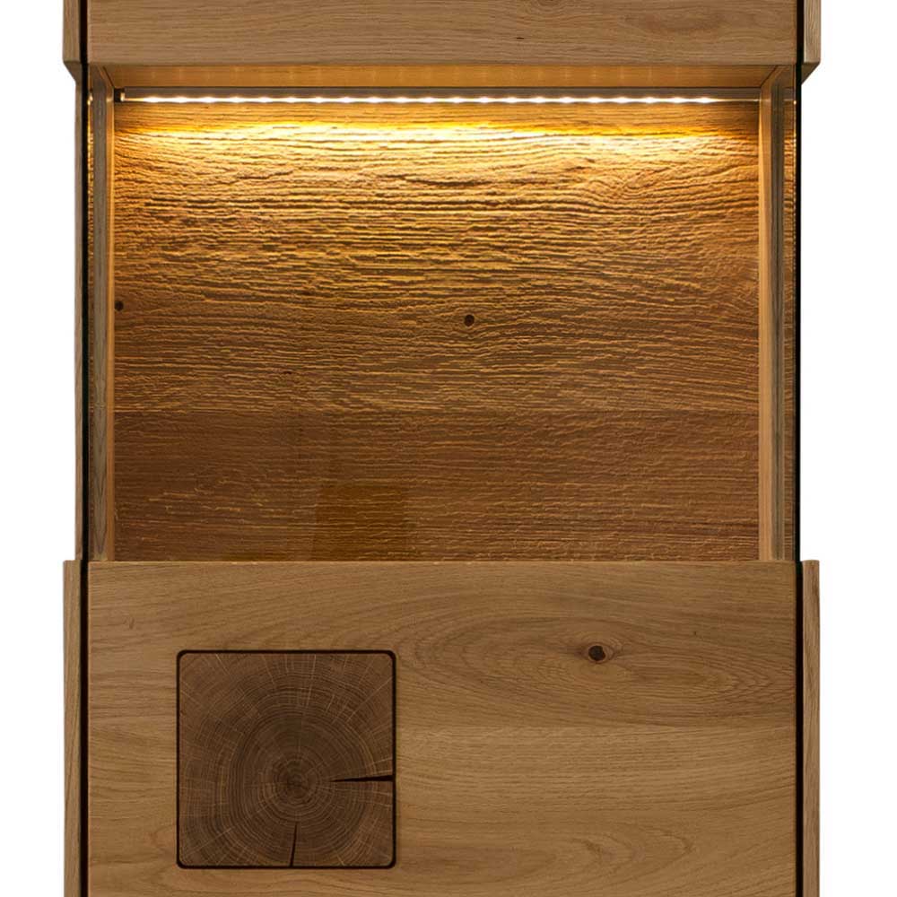 TV Wohnwand Wildeiche Onitos in modernem Design 213 cm breit (dreiteilig)
