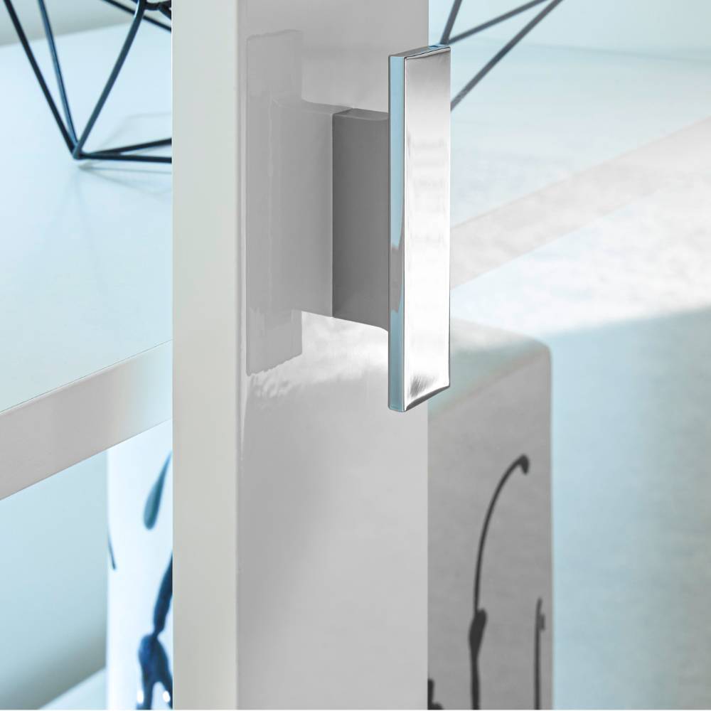 Design Wohnwand Melvyno in Weiß Front Hochglanz (zweiteilig)