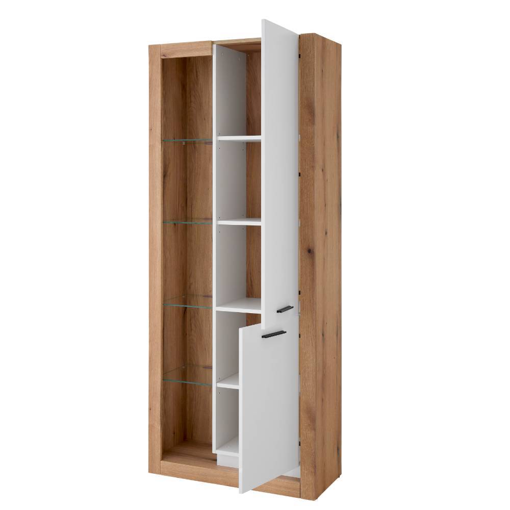 Wohnzimmer Anbauwand Asprecca in modernem Design 195 cm hoch (dreiteilig)