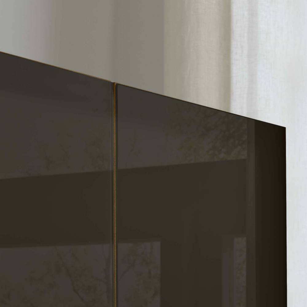 Schlafzimmerschrank modern Merkur in Eiche Bianco und Dunkelbraun